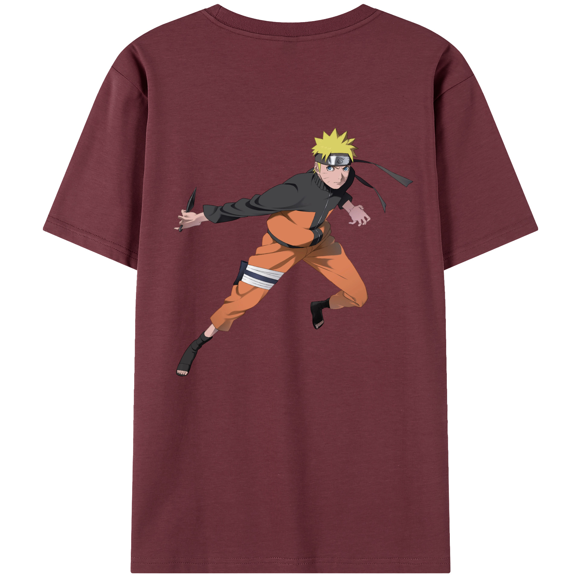 （画像用） NARUTO -ナルト- うずまき ナルト Uzumaki Naruto 綿100％半袖Tシャツ（背面プリント）